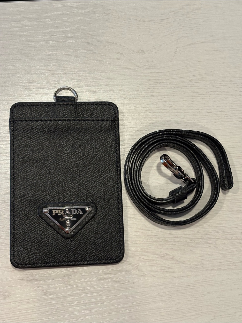 Prada Saffiano Leather Badge Holder